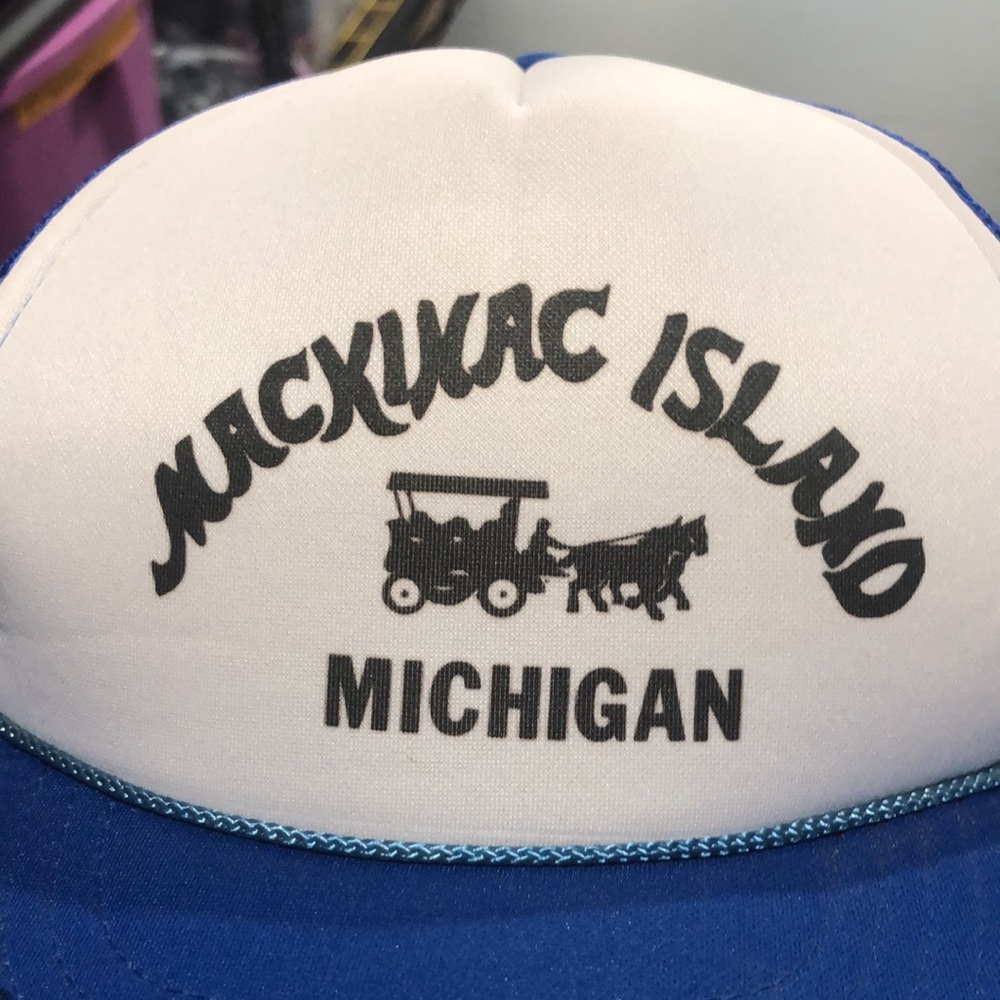 Mackinac Island Michigan blue trucker hat - Picture 2 of 5